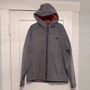 The North Face Gray and Orange Performance Jacket with Hood